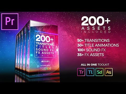 200 Pack - Transitions - Titles Animations - Sound FX FREE for Premiere Pro (Tutorial)